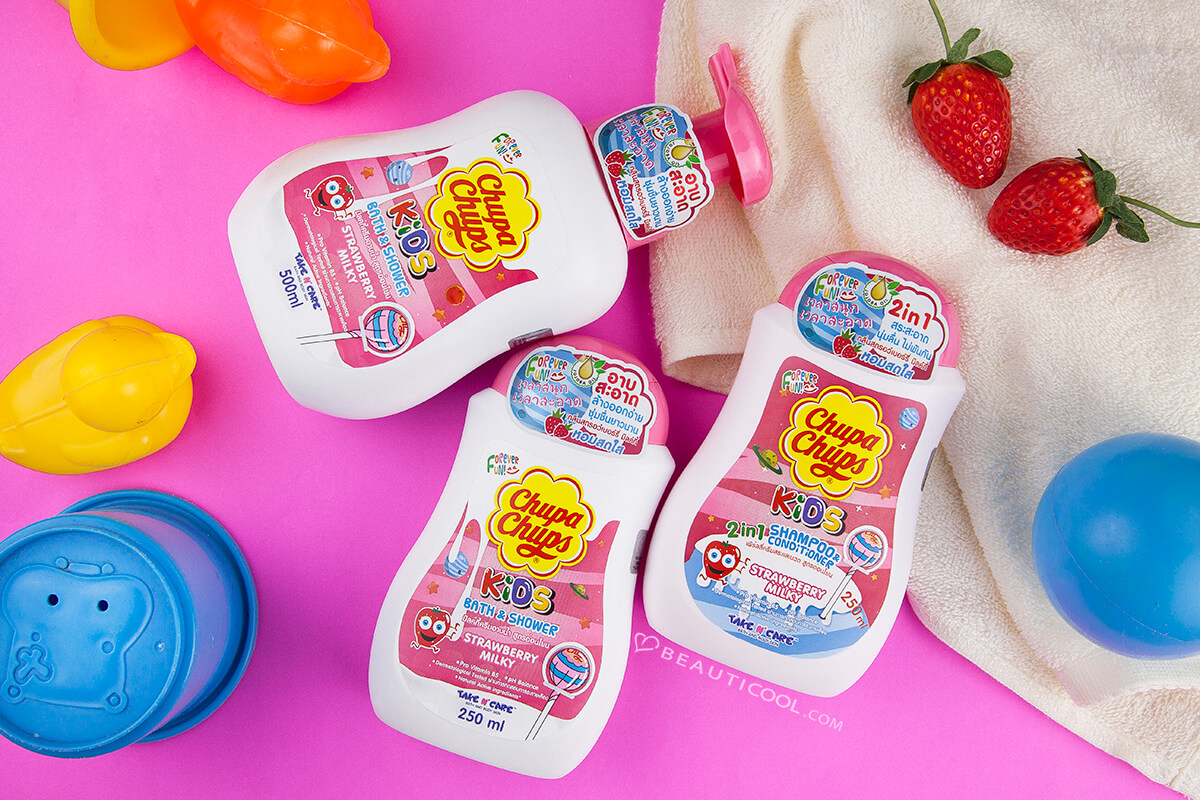 KIDS BATH & SHOWER STRAWBERRY MILKY 500 ml. ครีมอาบน้ำฟองฟูนุ่มนิ่ม ตัวหอมน่ากัด น่าฟัด กลิ่นสตรอเบอร์รี่