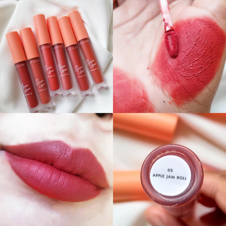 SO GLAM, SO GLAM Once Upon A Mousse Lip, SO GLAM Once Upon A Mousse Lip รีวิว, SO GLAM Once Upon A Mousse Lip 4g, 01 Pink Meringue, 02 Peach Cinnamon Bun, 03 Cranberry Sauce, 04 Carrot Cake, 05 Apple Jam Roll, ลิปแมตต์, ลิปแมตต์เนื้อมูสนุ่มละมุน, สบายปาก