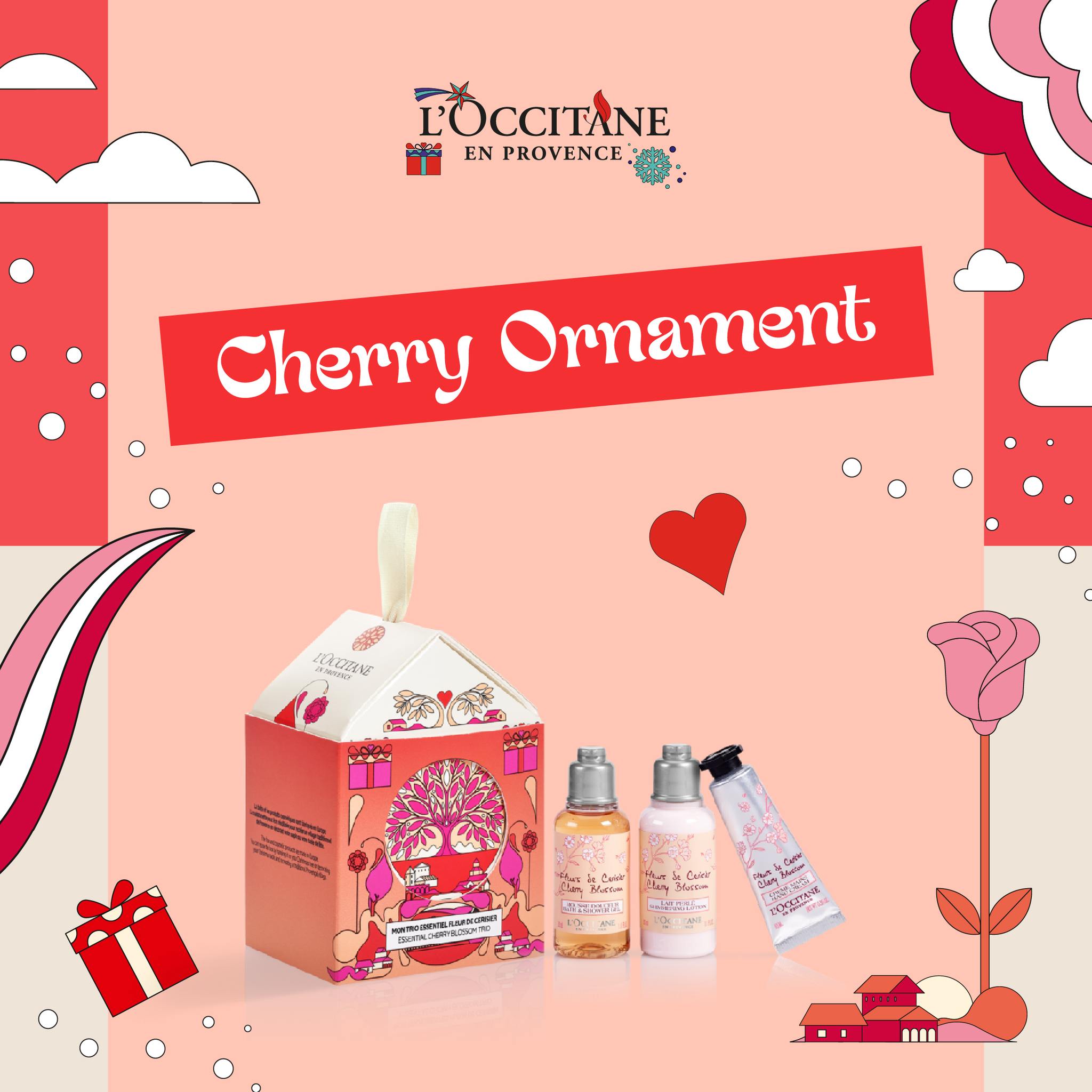 L'OCCITANE Holiday Cherry Blossom Ornament,L'occitane Mon Trio Essential Fleur De Cerisier,L'OCCITANE Holiday Cherry Blossom Ornament ราคา,L'OCCITANE Holiday Cherry Blossom Ornament รีวิว,ของขวัญปีใหม่,ของขวัญวันคริสต์มาส