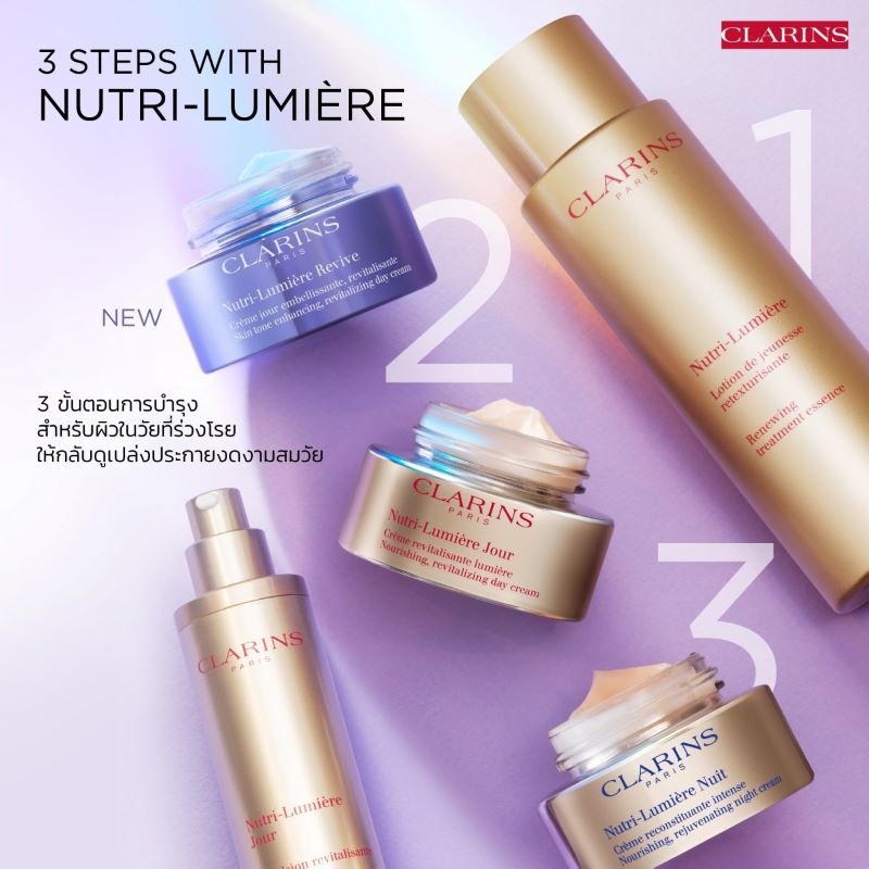 CLARINS Nutri-Lumiere Nuit Nourishing rejuvenating Night Cream , CLARINS ,  Nutri-Lumiere, ลดเลือนริ้วรอยแห่งวัย , ครีมบำรุงผิว ,  CLARINS ครีมบำรุงผิวหน้า 