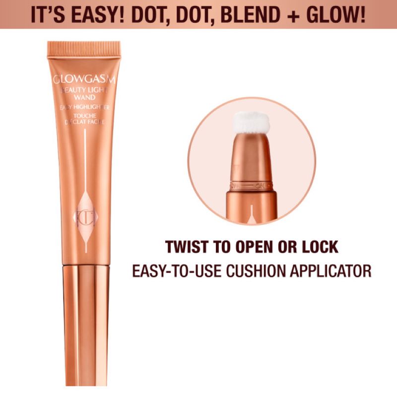 Charlotte Tilbury GLOWGASM BEAUTY LIGHT WAND 12ml #Peachgasm , Charlotte Tilbury , เครื่องสำอาง Charlotte , บลัชออน Charlotte , #CharlotteTilbury ,  #PillowTalk